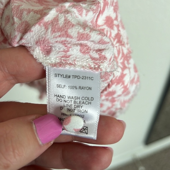 Skylar + Madison Pink Floral Raw Hem Halter Dress - Picture 5 of 8